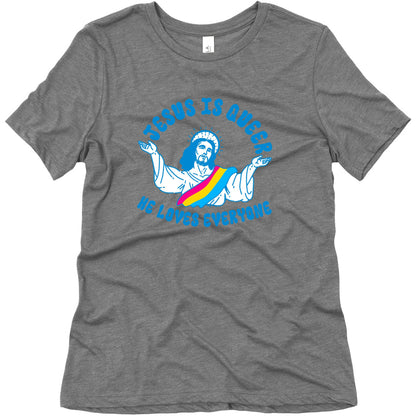 Jesus Is Queer, He Loves Everybody Womens Triblend Tee