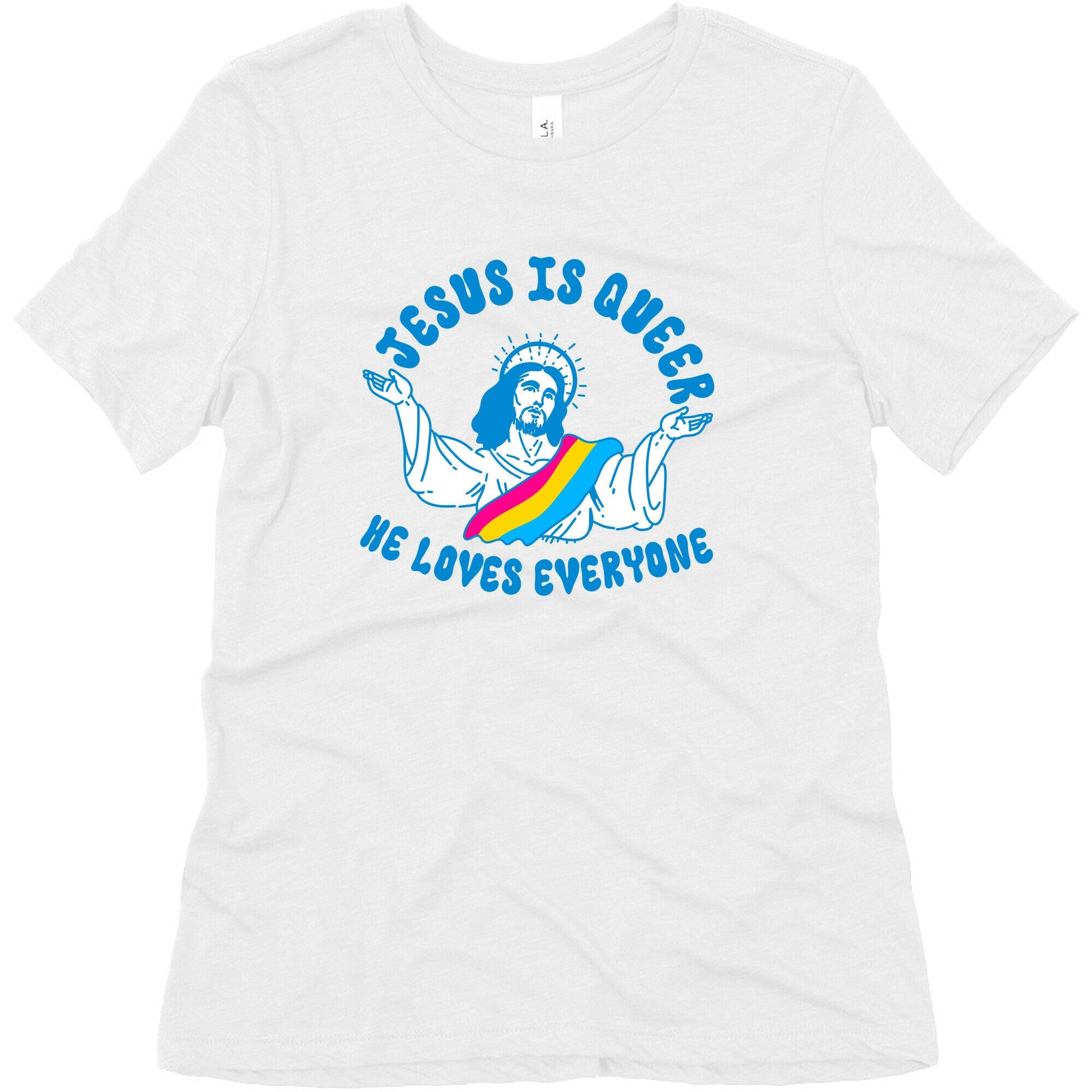 Jesus Is Queer, He Loves Everybody Womens Triblend Tee