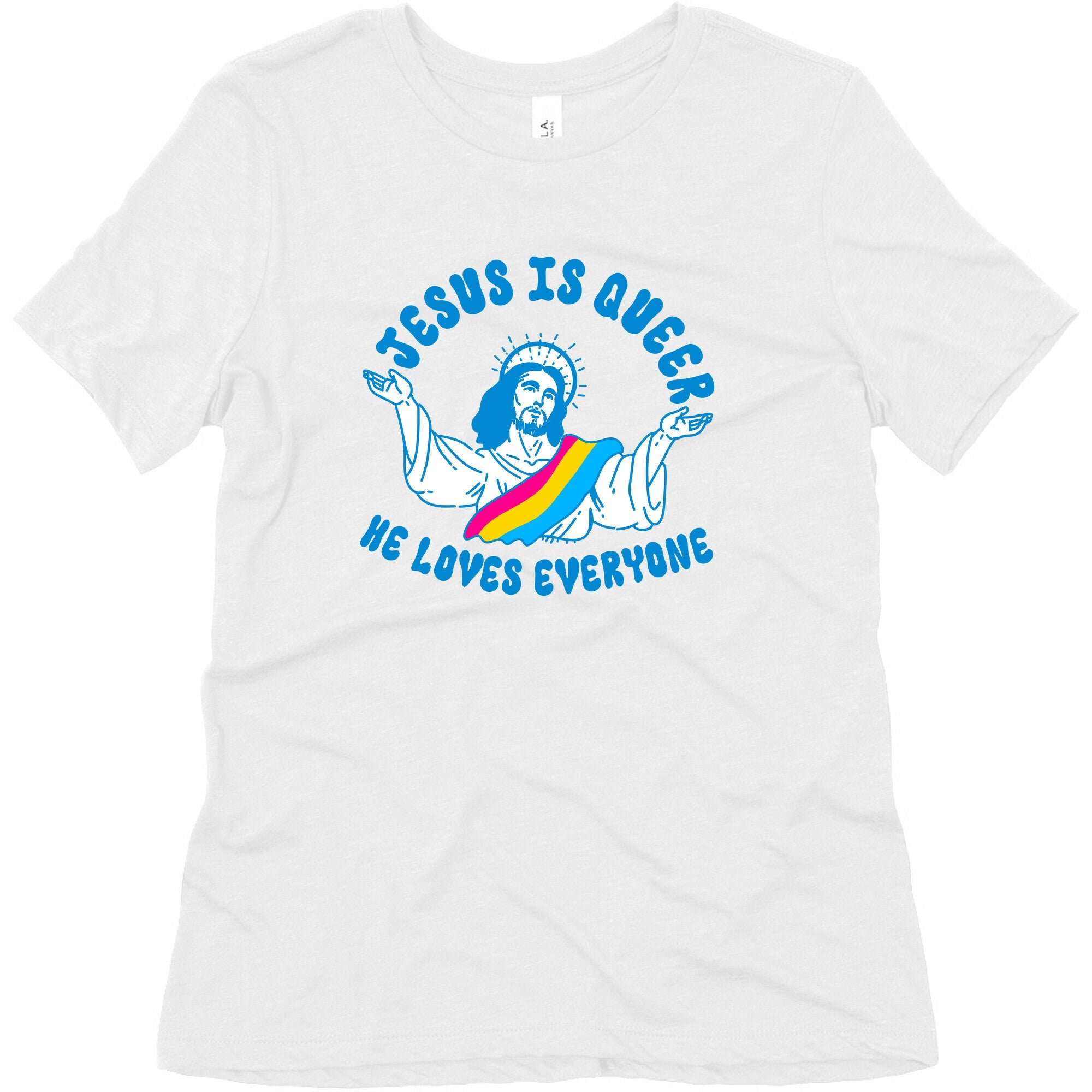 Jesus Is Queer, He Loves Everybody Womens Triblend Tee
