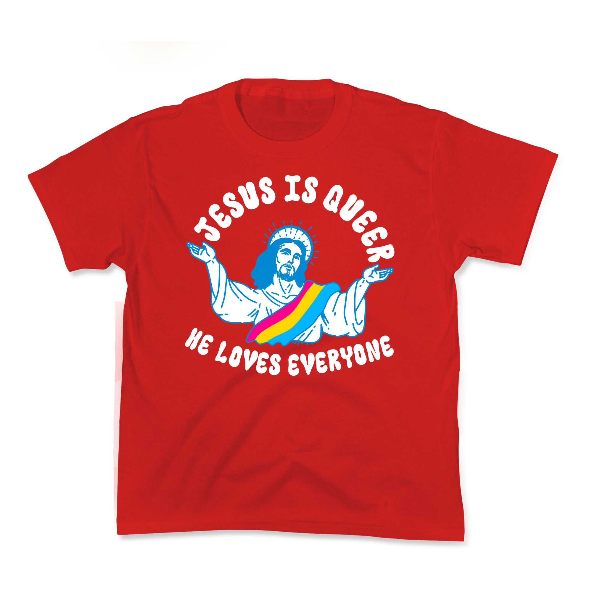 Jesus Is Queer, He Loves Everybody Kids Tee
