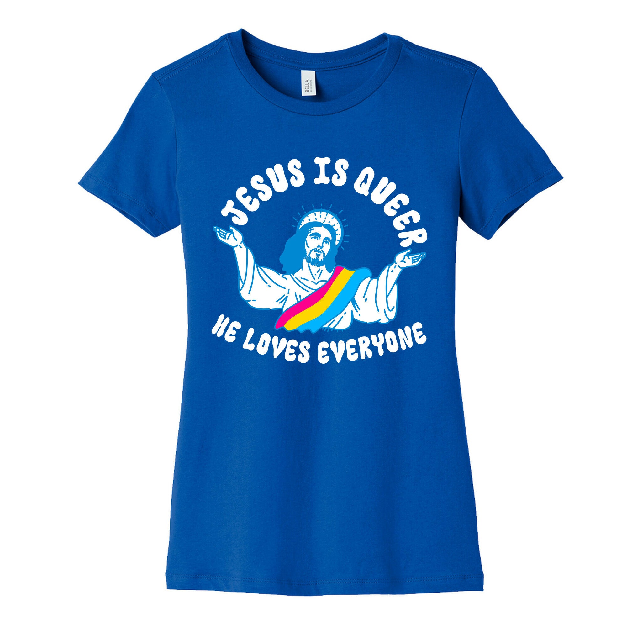 Jesus Is Queer, He Loves Everybody Womens Cotton Tee