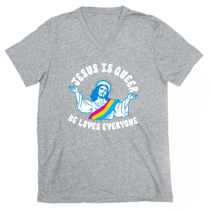 Jesus Is Queer, He Loves Everybody V-Neck