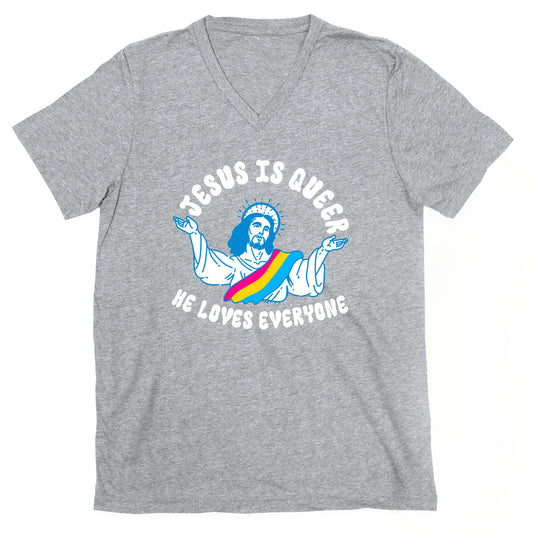 Jesus Is Queer, He Loves Everybody V-Neck