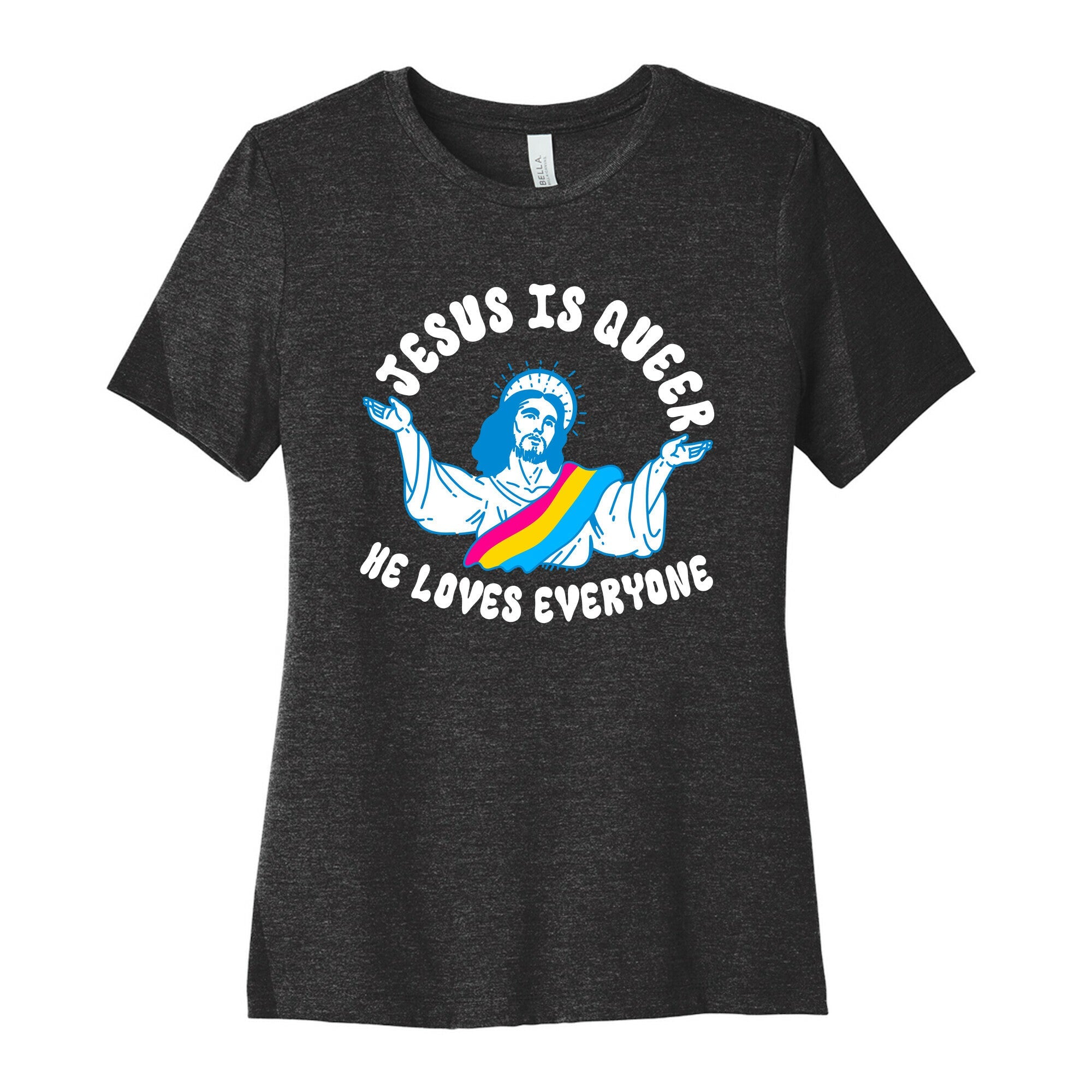 Jesus Is Queer, He Loves Everybody Womens Cotton Tee