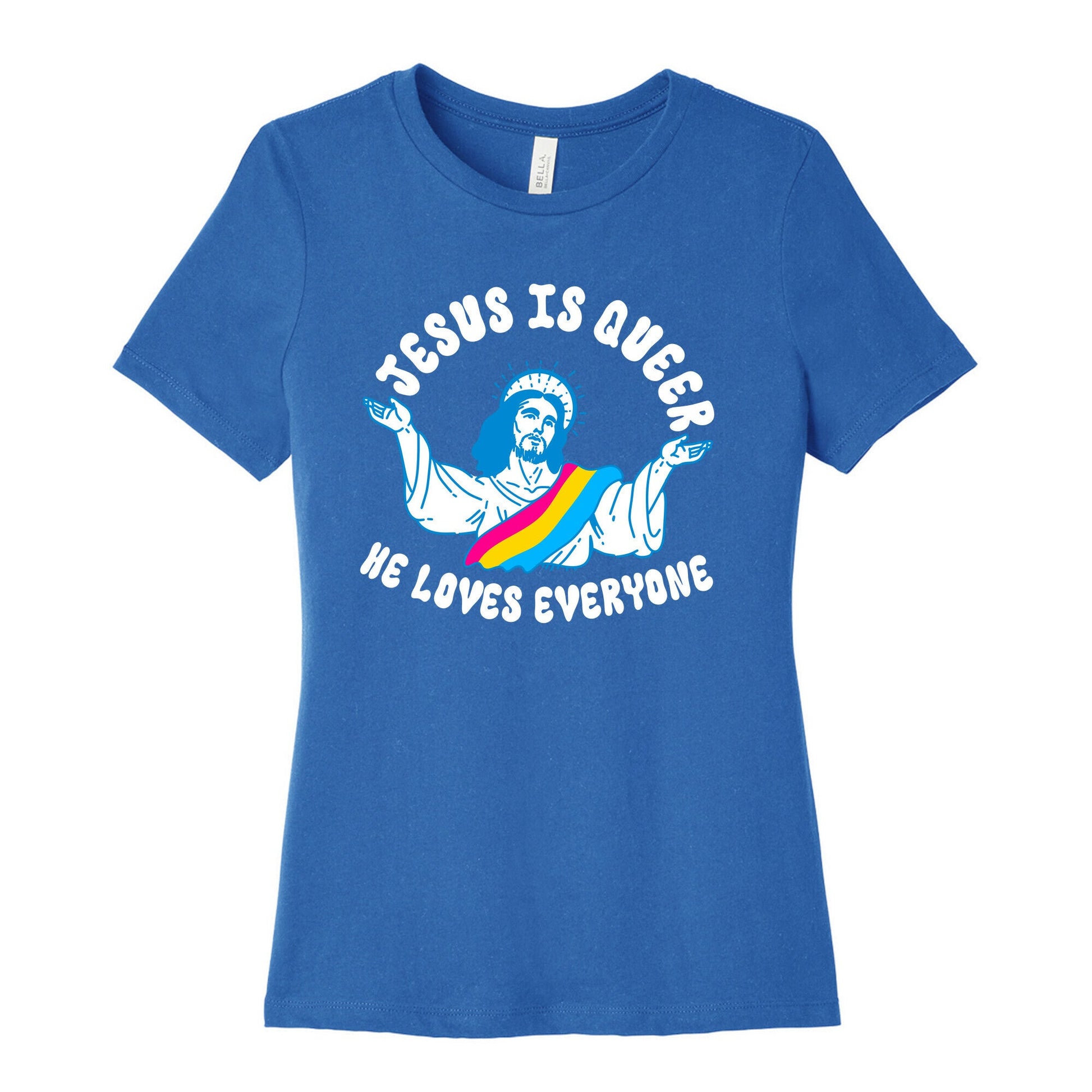Jesus Is Queer, He Loves Everybody Womens Cotton Tee