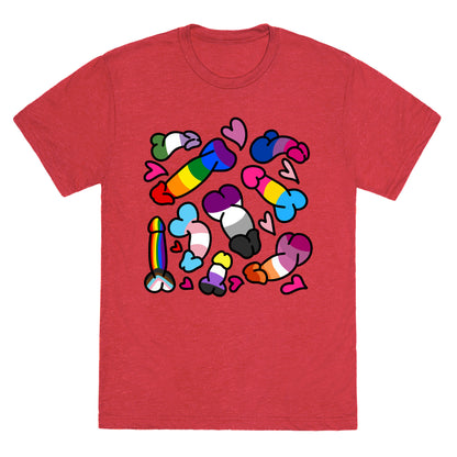 Pride Penis Pattern Unisex Triblend Tee