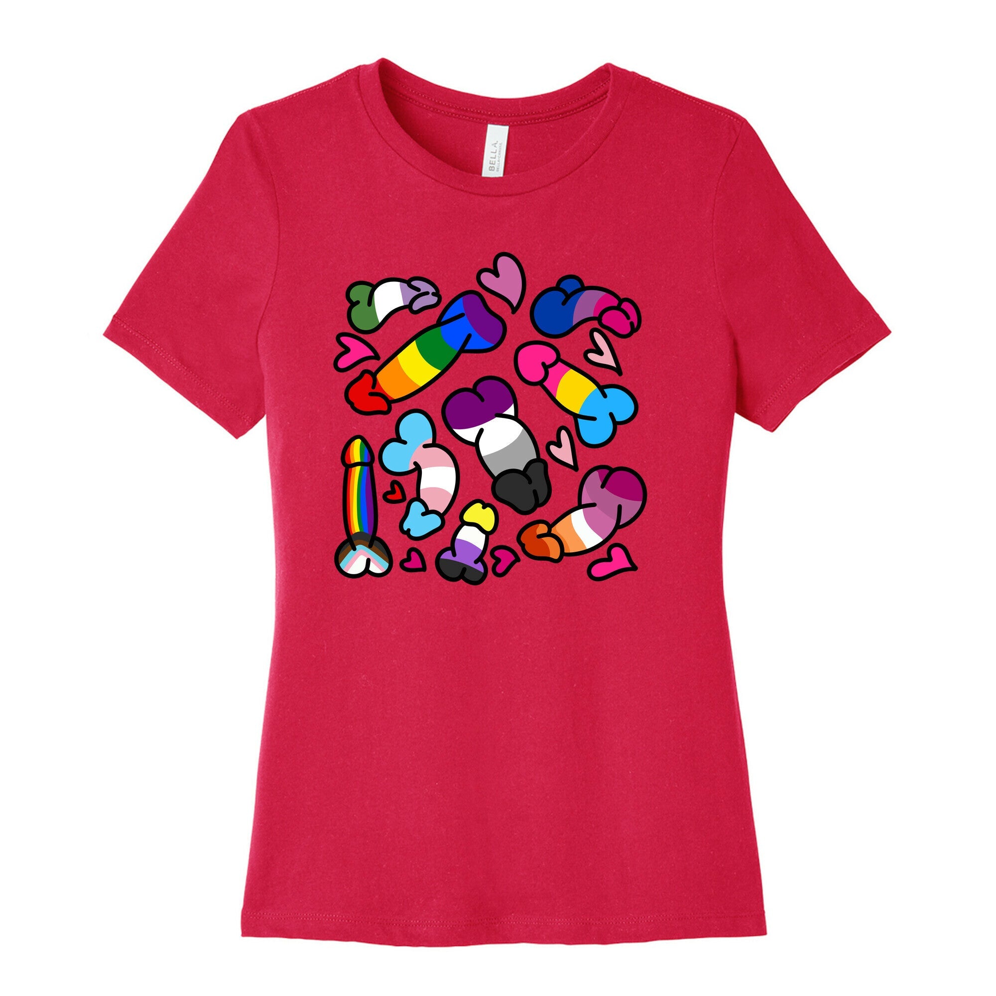 Pride Penis Pattern Womens Cotton Tee