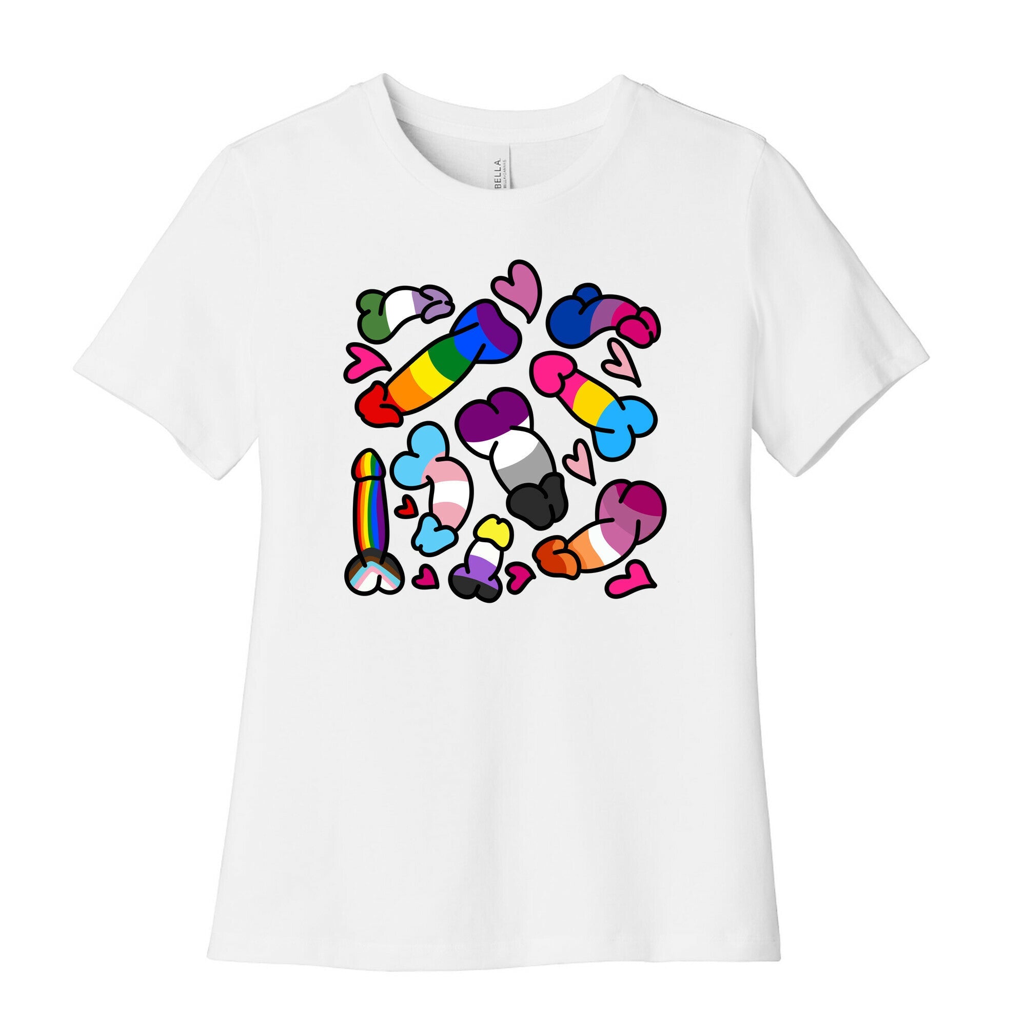 Pride Penis Pattern Womens Cotton Tee