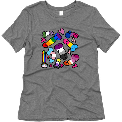 Pride Penis Pattern Womens Triblend Tee