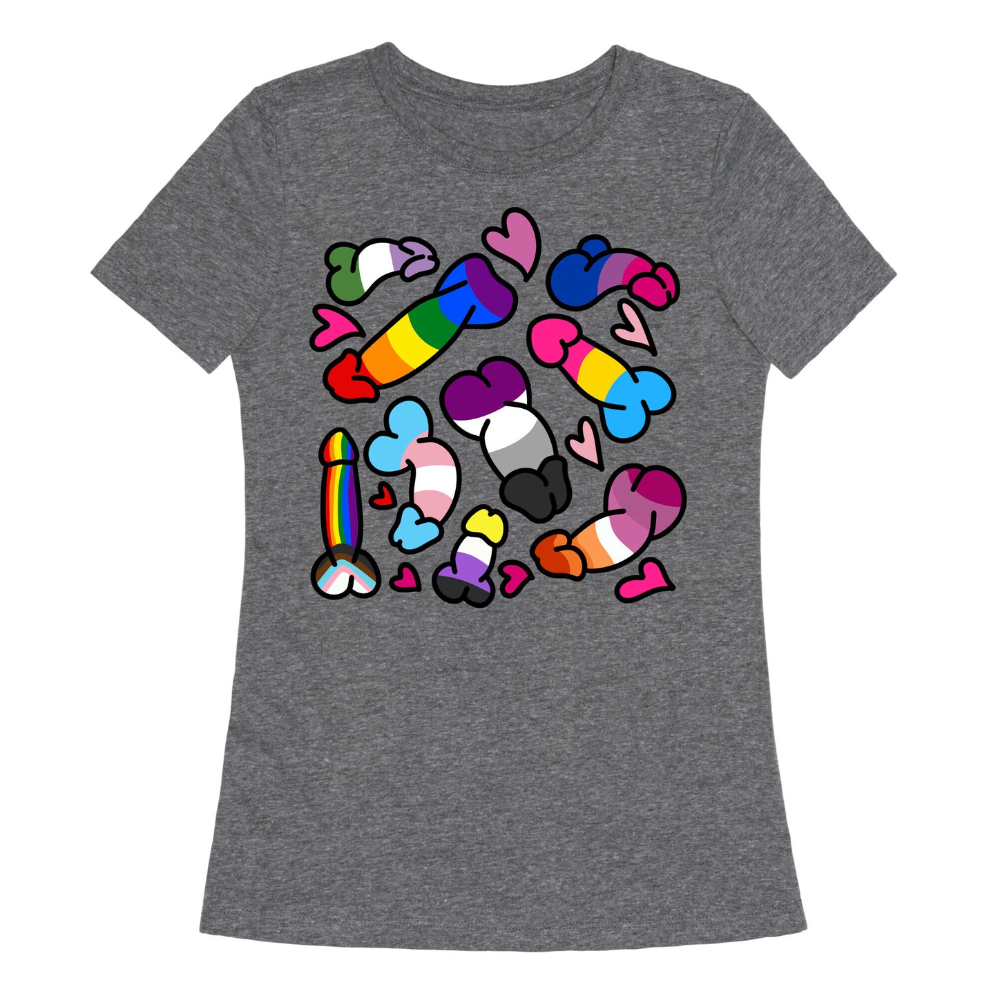 Pride Penis Pattern Womens Triblend Tee