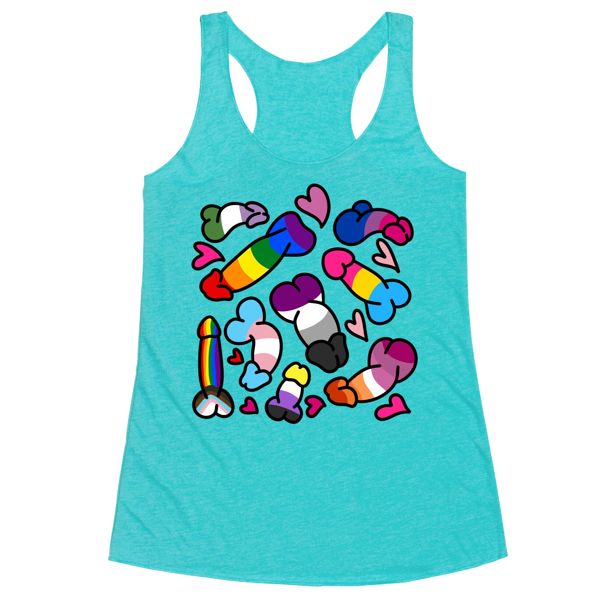 Pride Penis Pattern Racerback Tank