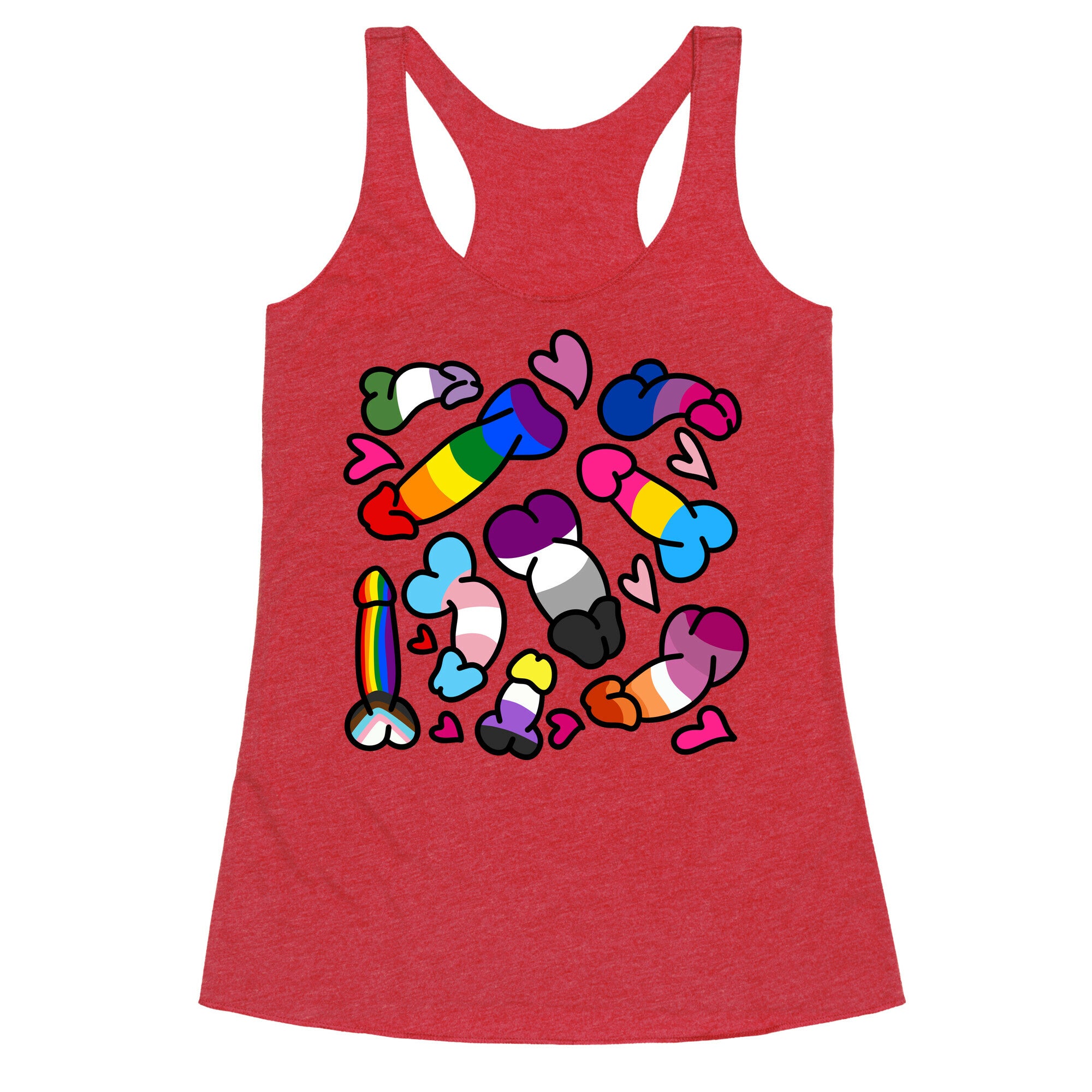 Pride Penis Pattern Racerback Tank
