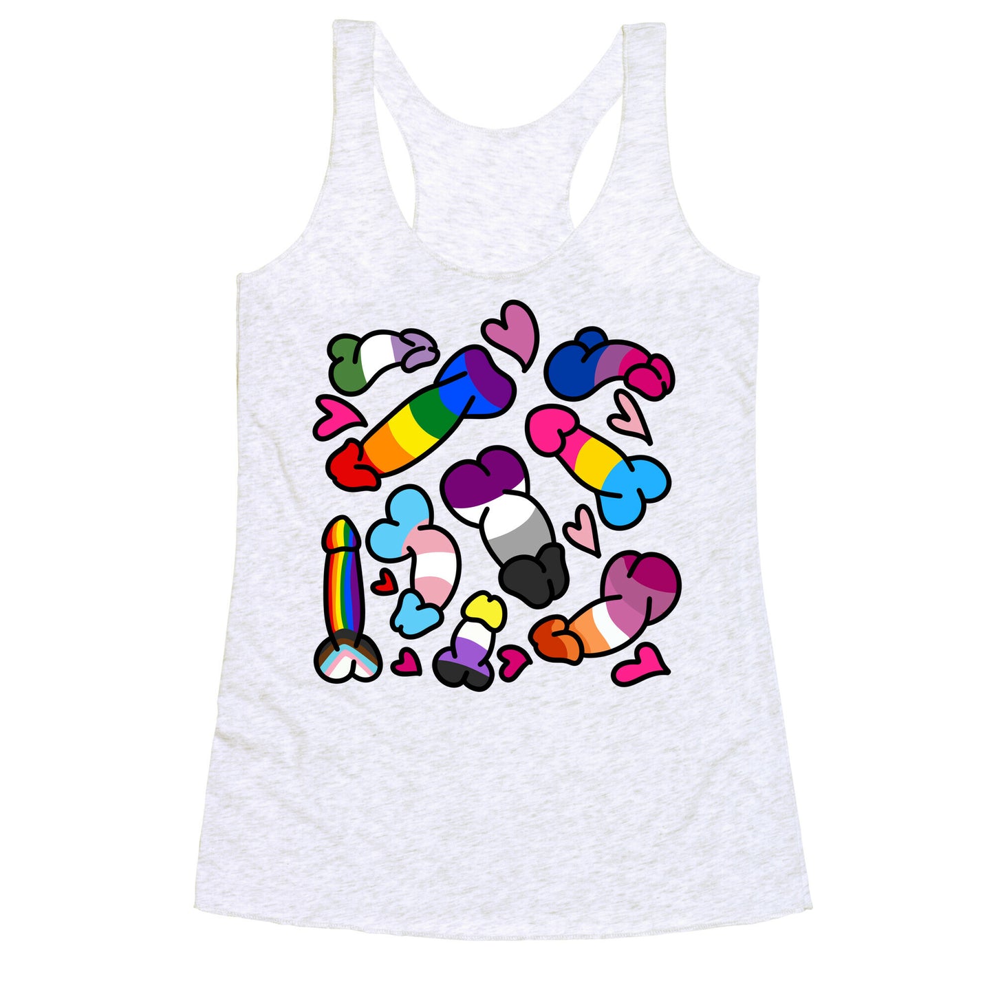 Pride Penis Pattern Racerback Tank