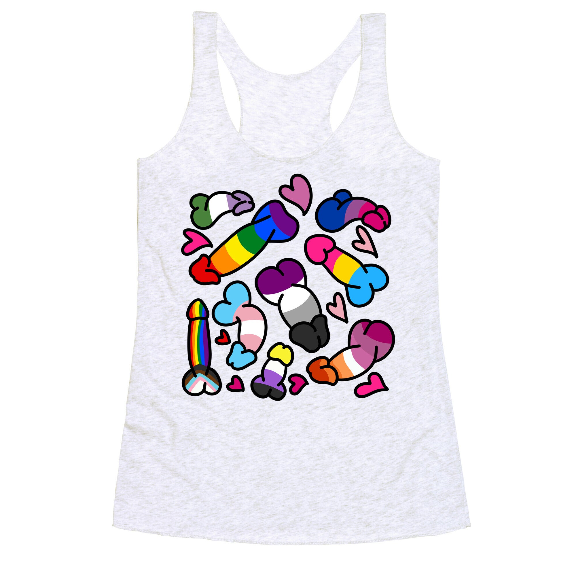 Pride Penis Pattern Racerback Tank