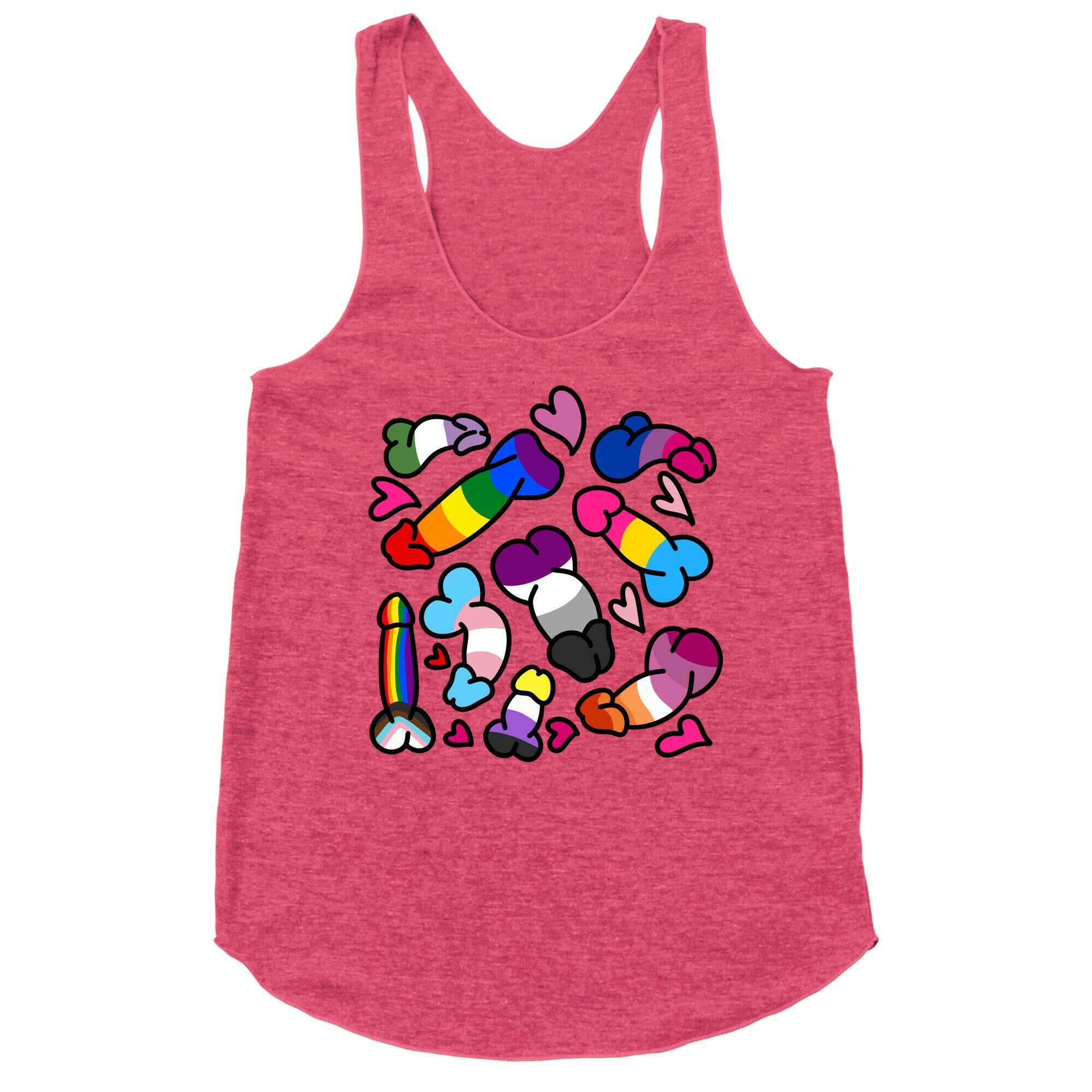 Pride Penis Pattern Racerback Tank