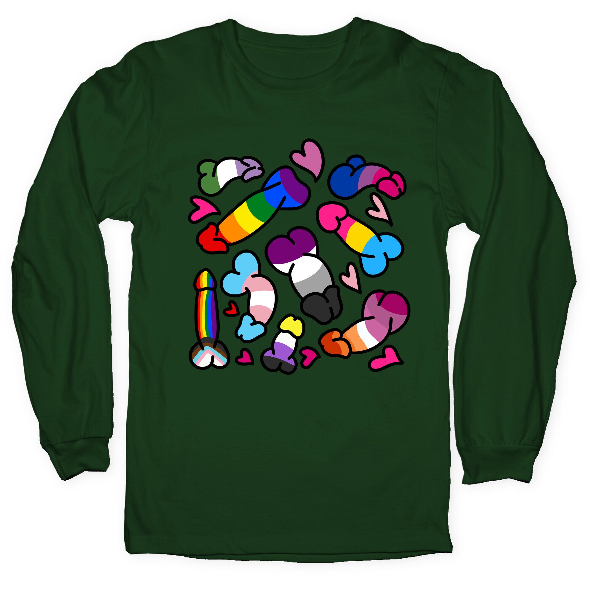Pride Penis Pattern Longsleeve Tee