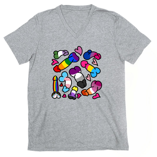 Pride Penis Pattern V-Neck