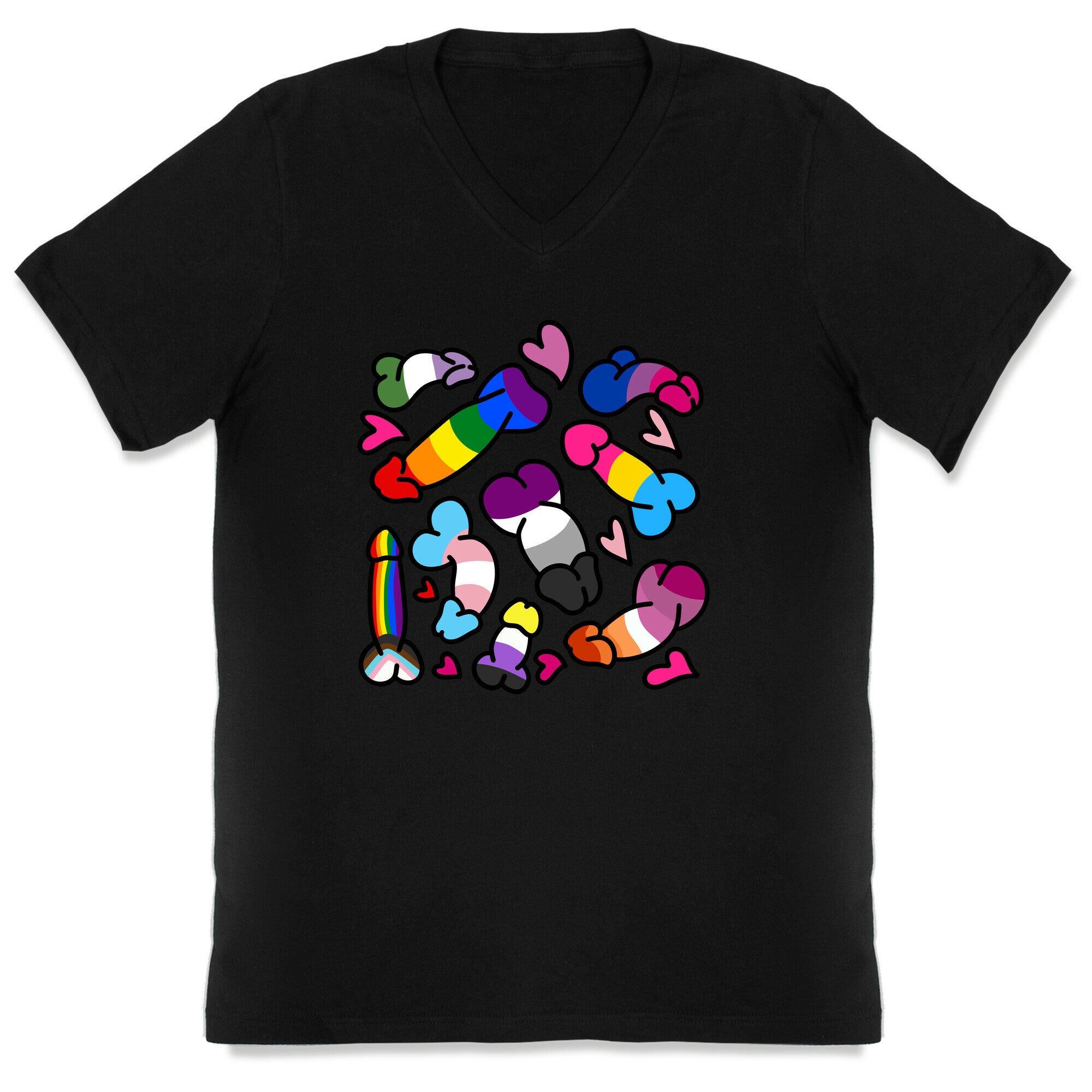 Pride Penis Pattern V-Neck