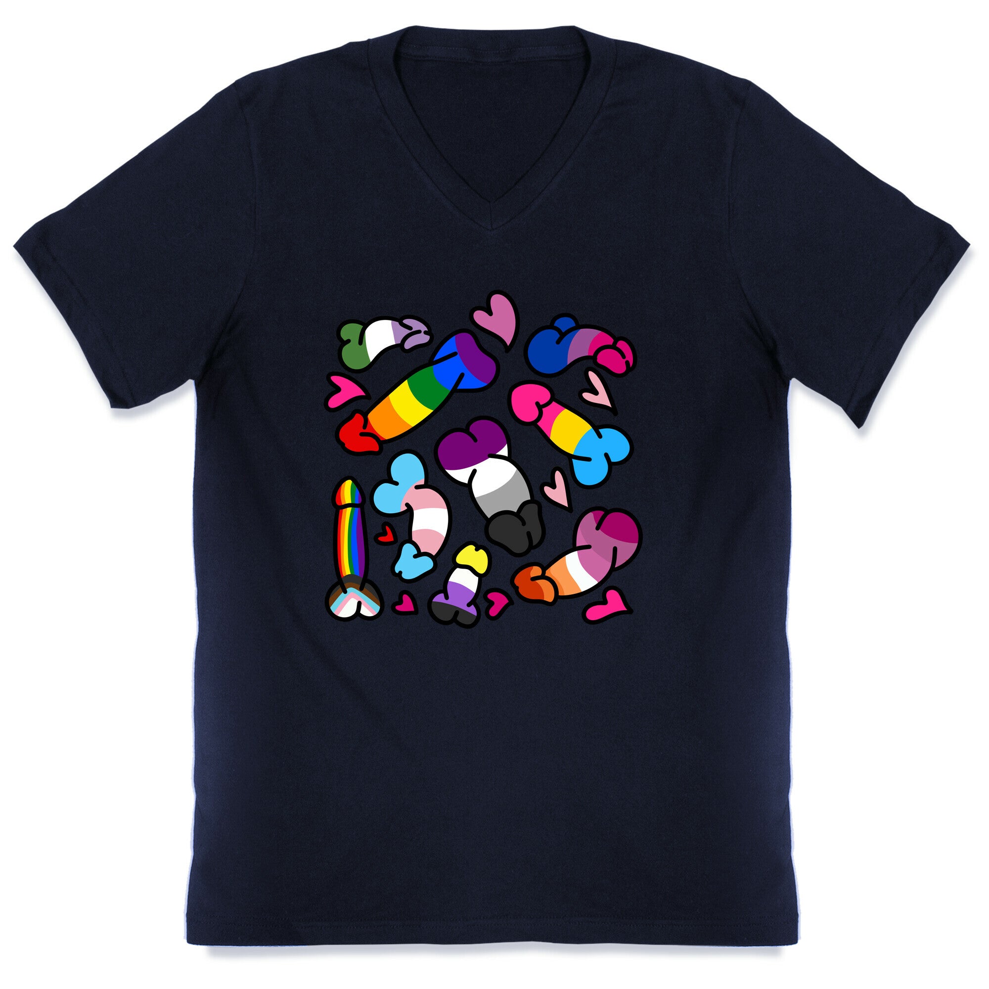 Pride Penis Pattern V-Neck