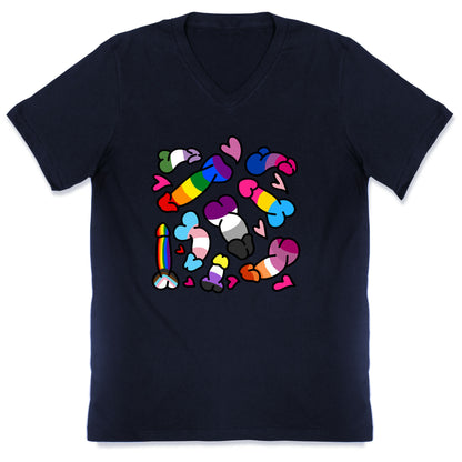 Pride Penis Pattern V-Neck
