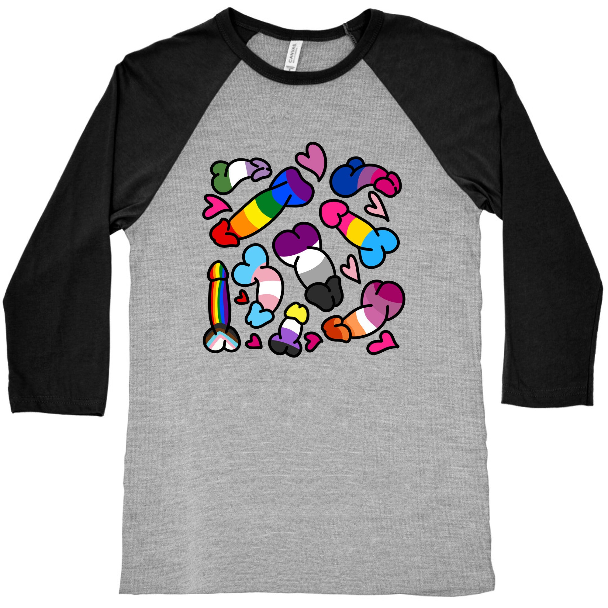 Pride Penis Pattern Baseball Tee