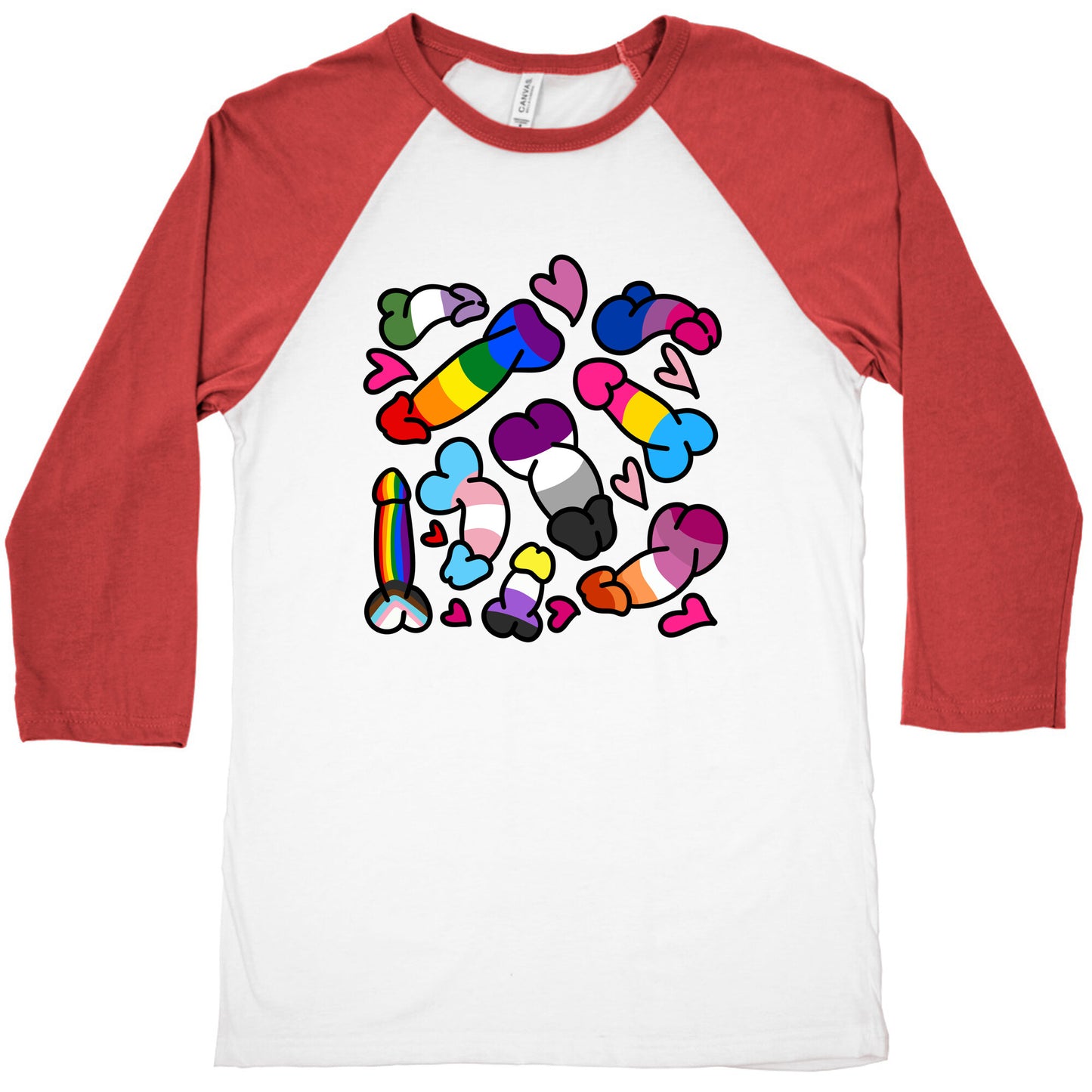 Pride Penis Pattern Baseball Tee