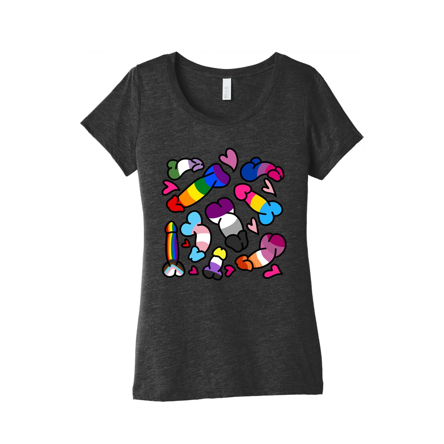 Pride Penis Pattern Womens Triblend Tee