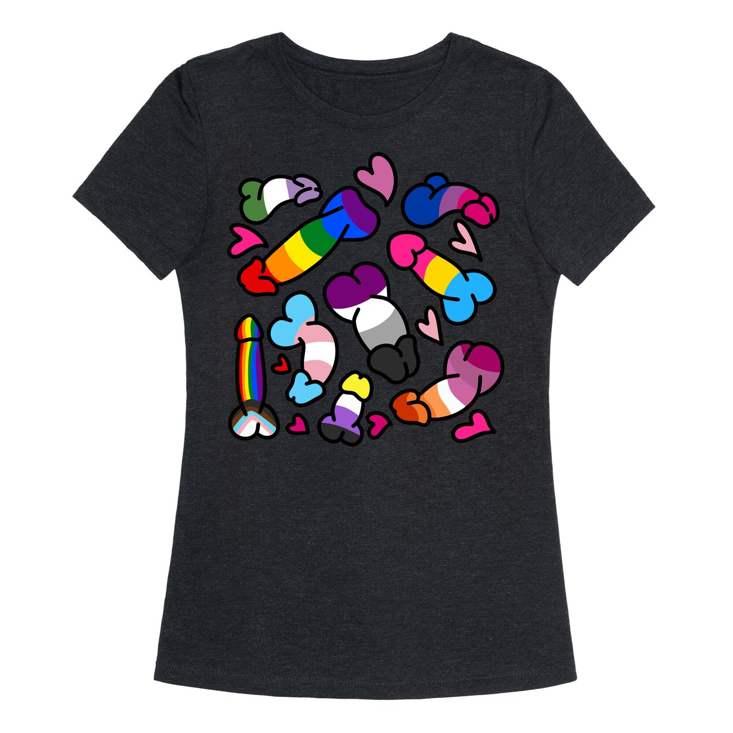 Pride Penis Pattern Womens Triblend Tee