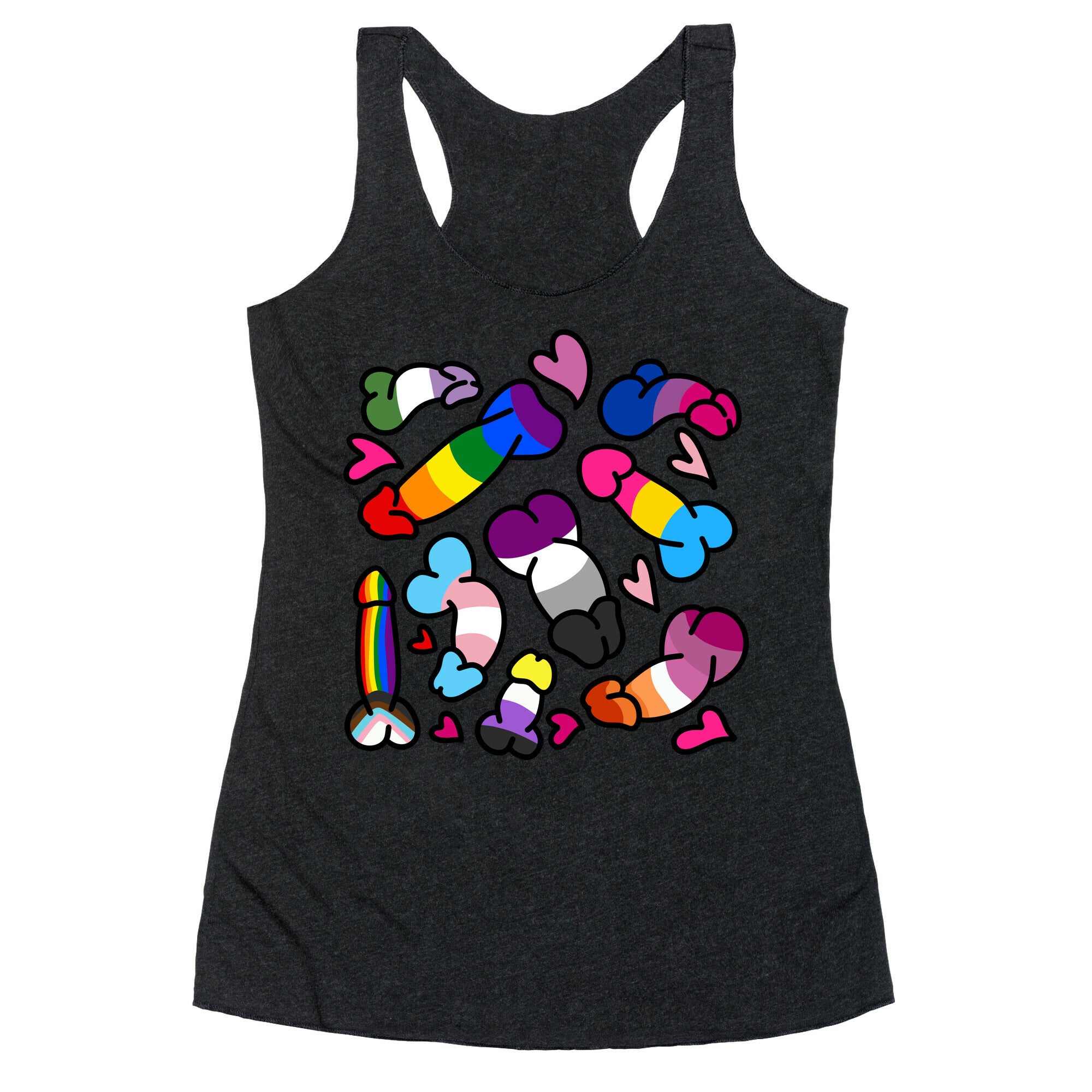 Pride Penis Pattern Racerback Tank
