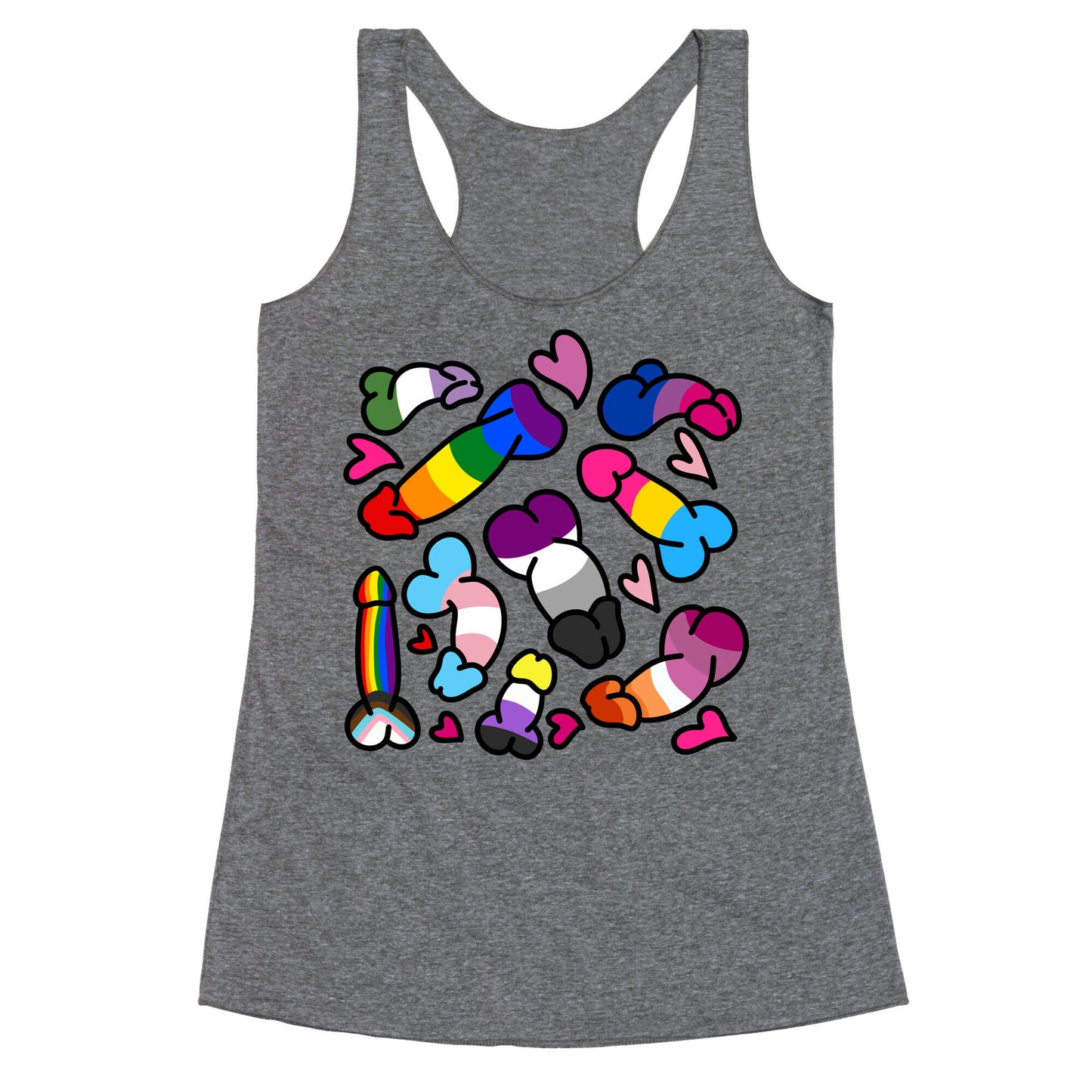 Pride Penis Pattern Racerback Tank