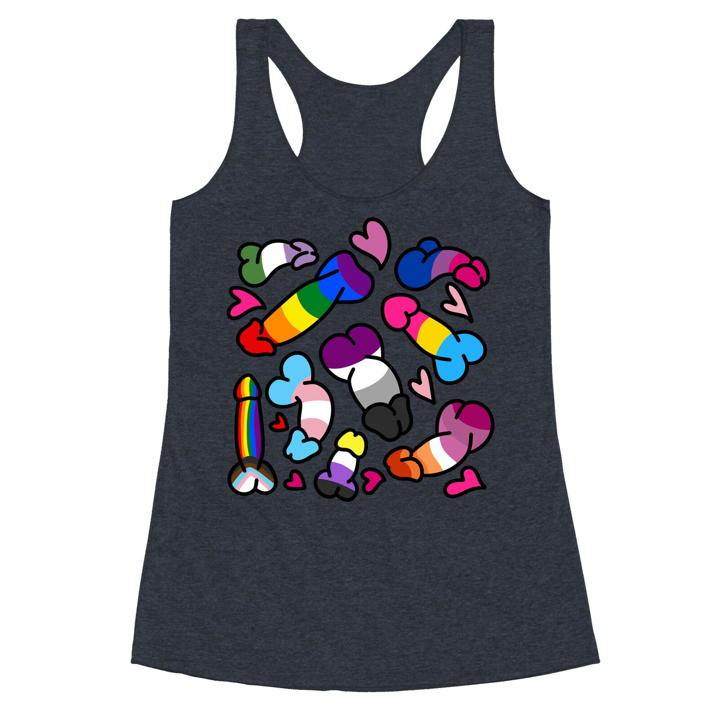 Pride Penis Pattern Racerback Tank