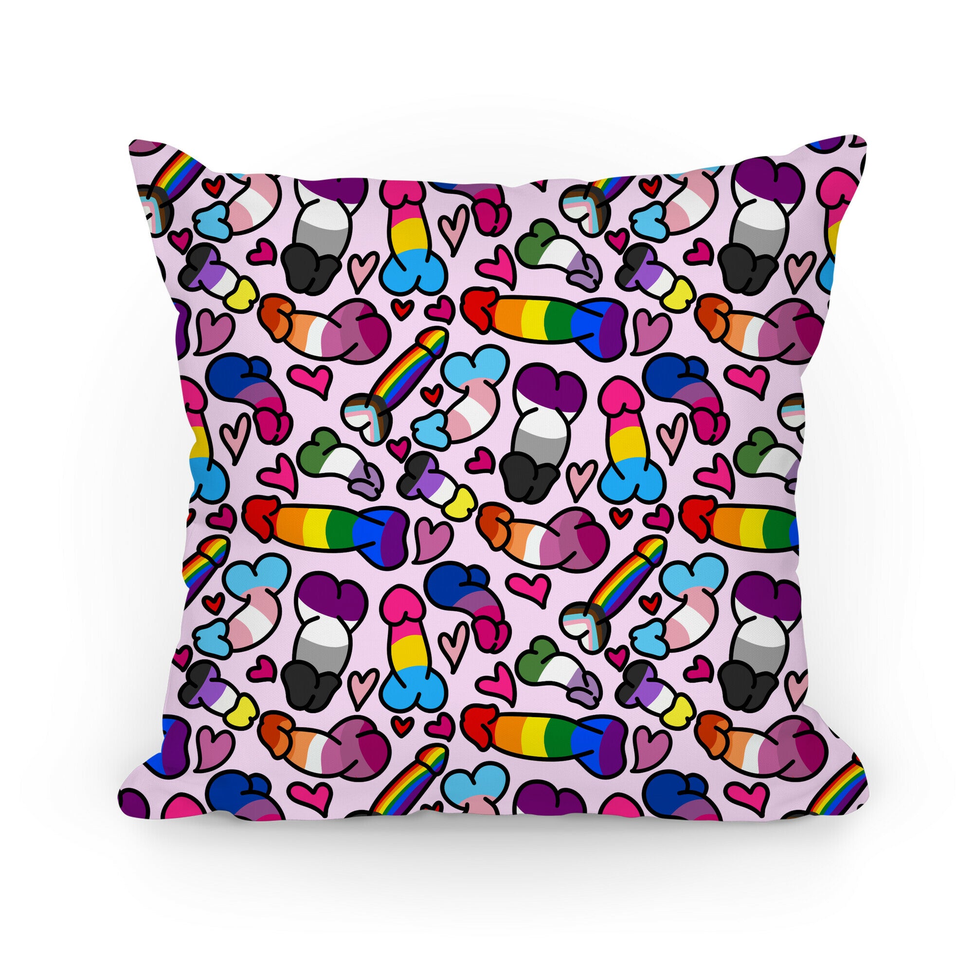 Pride Penis Pattern Pillow