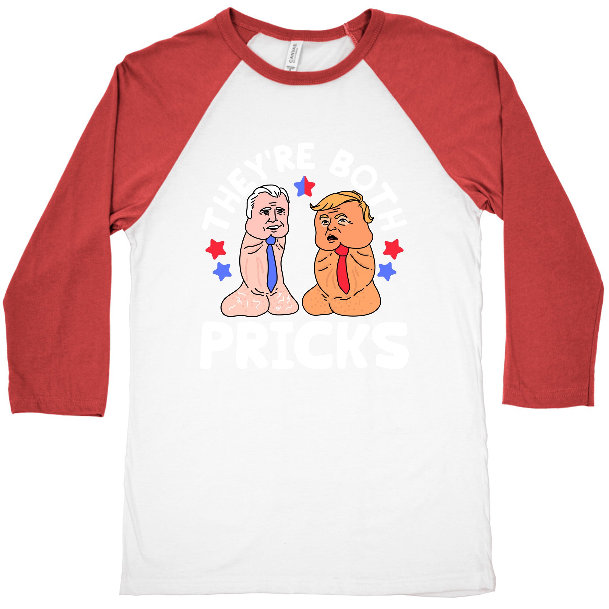 Theyre Both Pricks Trump and Biden Baseball Tee