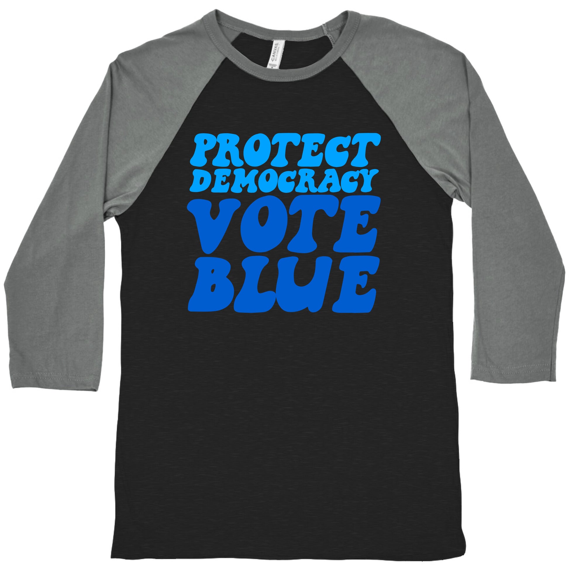 Protect Democracy Vote Blue Baseball Tee