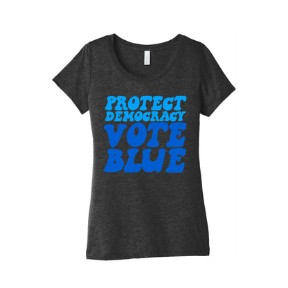 Protect Democracy Vote Blue Womens Triblend Tee