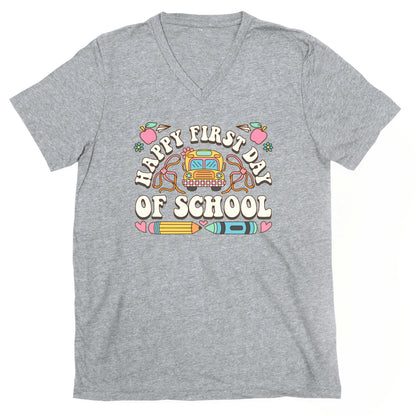 Happy First Day Of School V-Neck