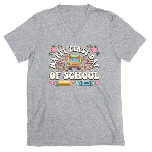 Happy First Day Of School V-Neck