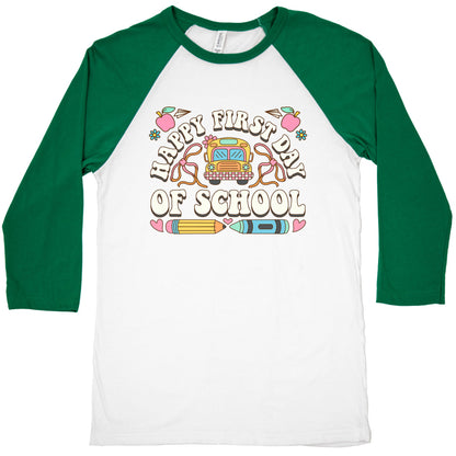 Happy First Day Of School Baseball Tee