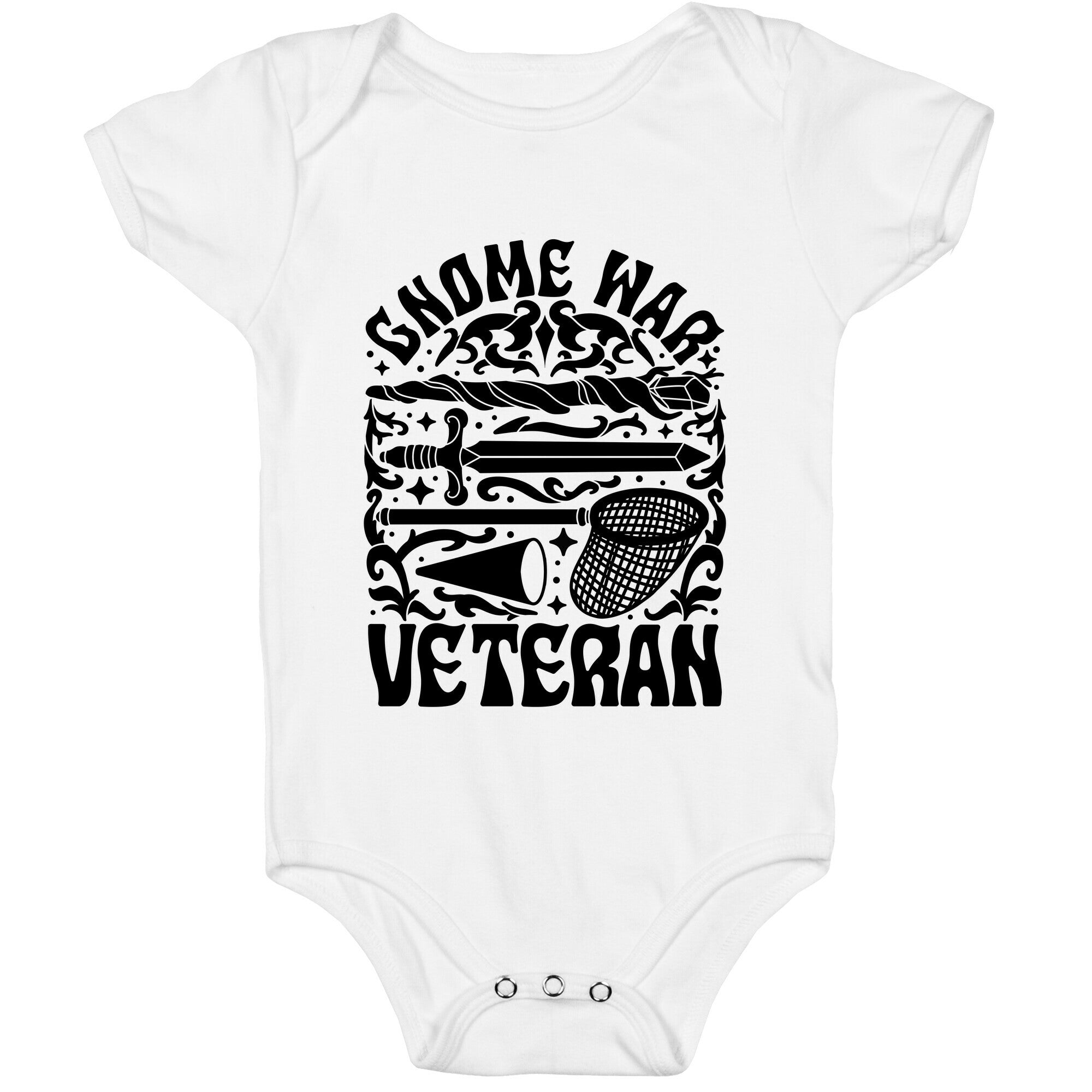 Gnome War Veteran Baby One-Piece