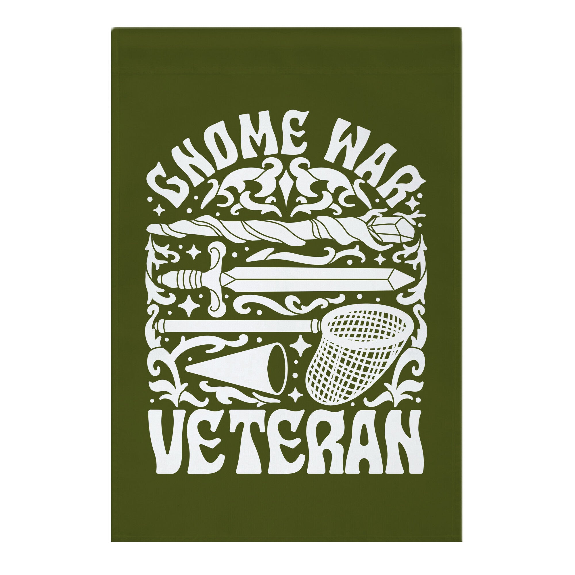 Gnome War Veteran Garden Flag