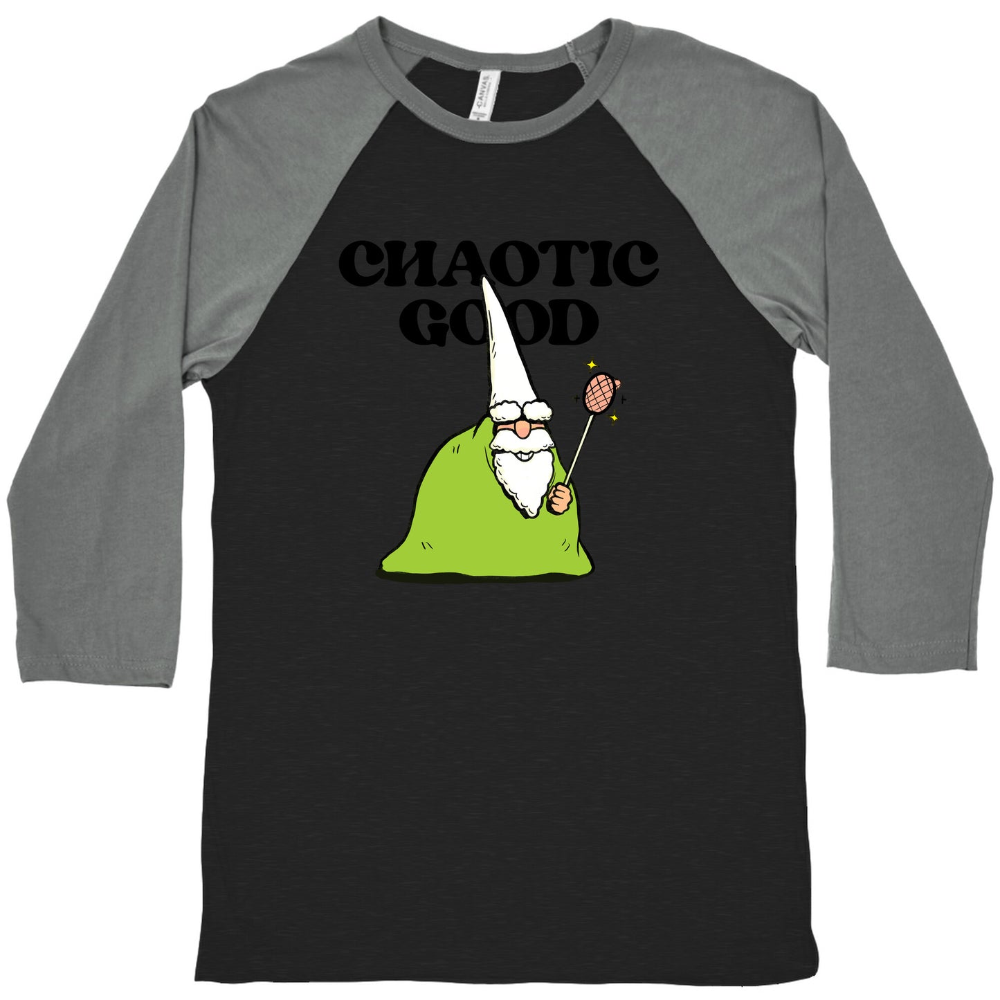 Chaotic Good Gnome Baseball Tee