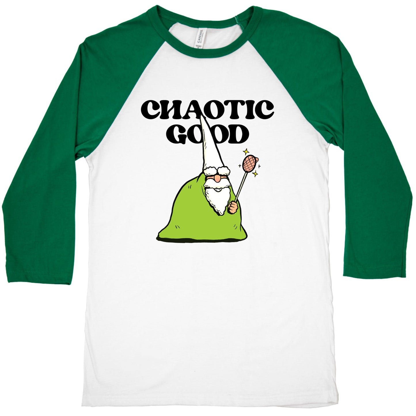 Chaotic Good Gnome Baseball Tee