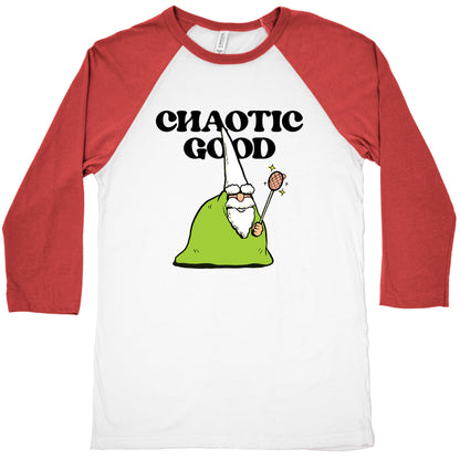 Chaotic Good Gnome Baseball Tee