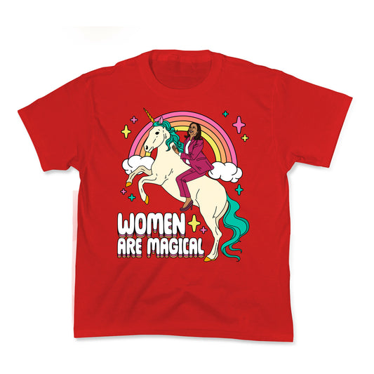 Women are Magical Kamala Harris Unicorn Kids Tee