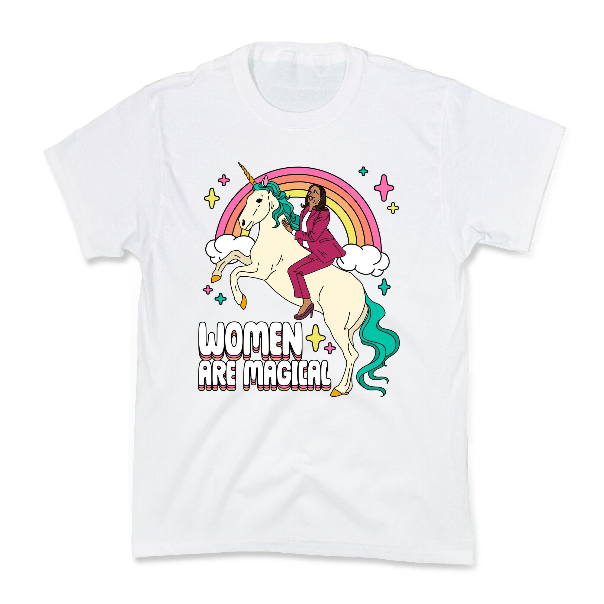Women are Magical Kamala Harris Unicorn Kids Tee