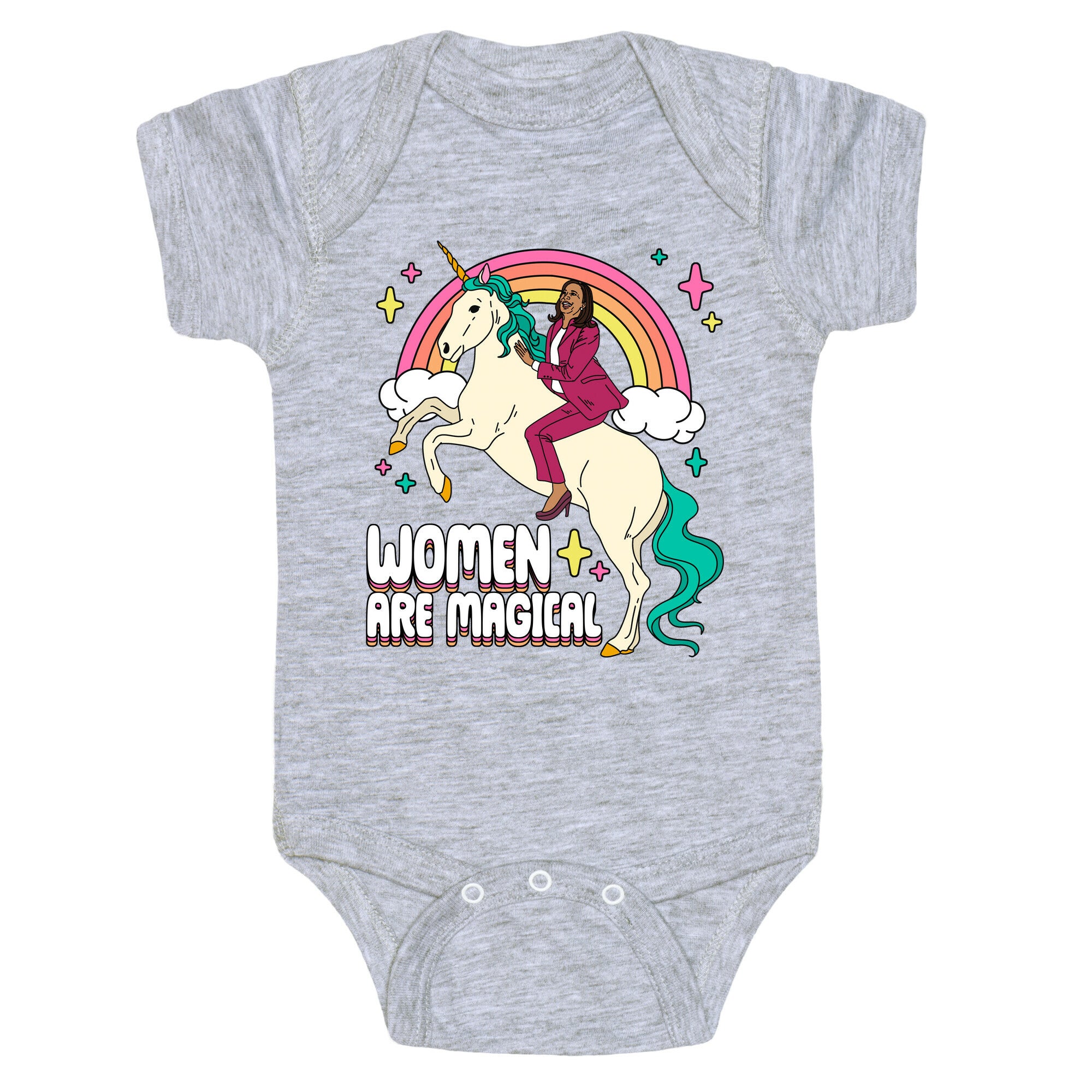 Women are Magical Kamala Harris Unicorn Baby One-Piece