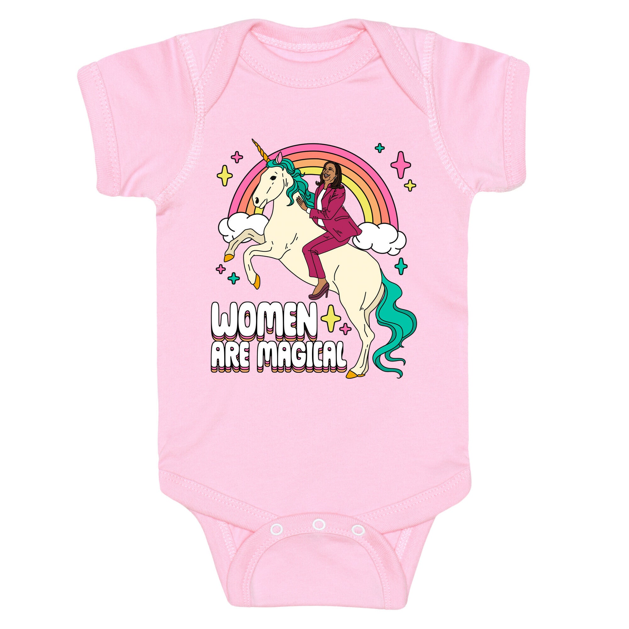 Women are Magical Kamala Harris Unicorn Baby One-Piece