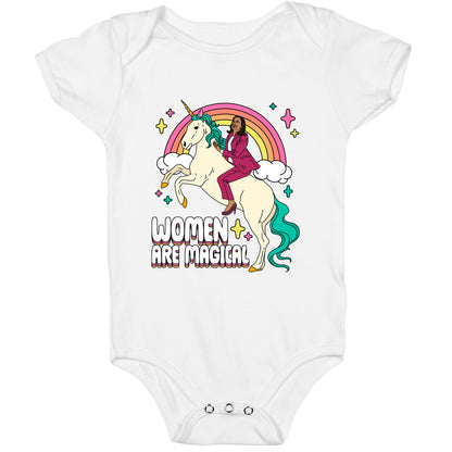 Women are Magical Kamala Harris Unicorn Baby One-Piece