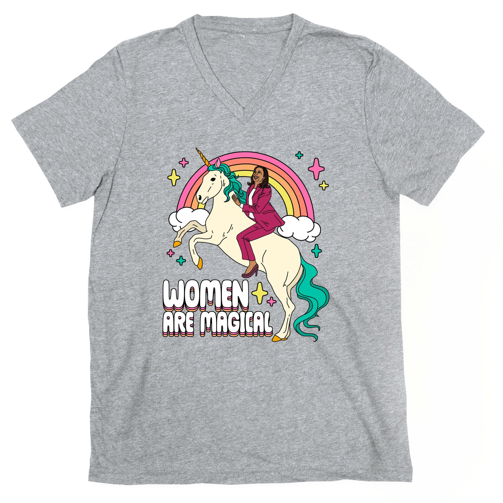 Women are Magical Kamala Harris Unicorn V-Neck