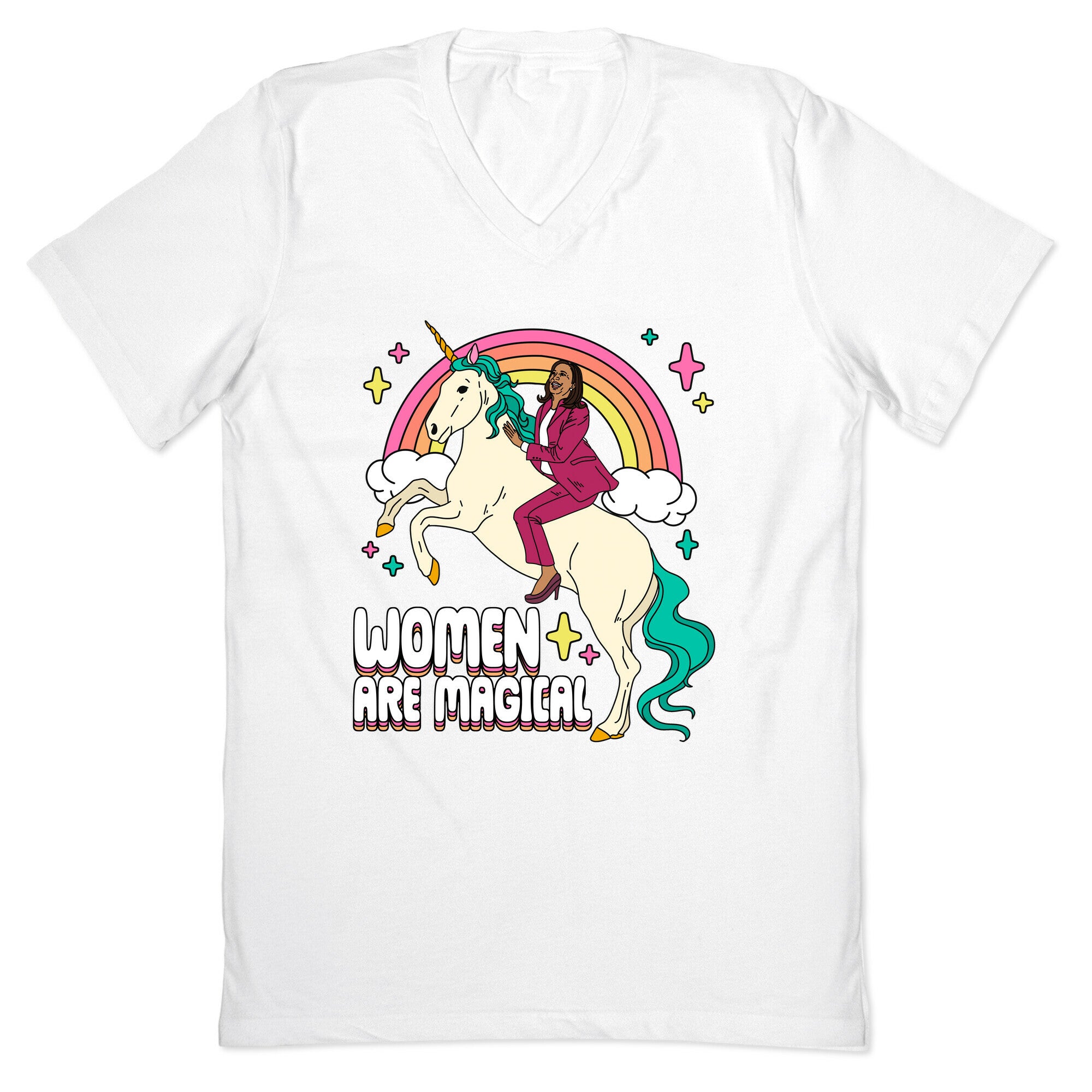 Women are Magical Kamala Harris Unicorn V-Neck